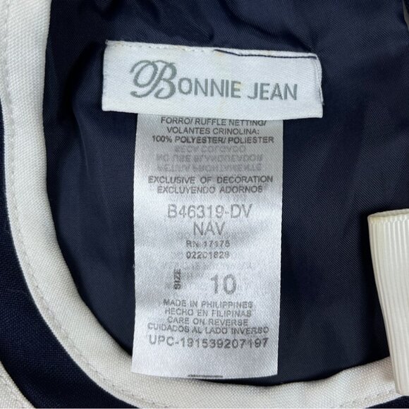 Bonnie Jean Girls Navy & White Sailor Dress With Bow Sleeveless Button Size 10 - Picture 5 of 5